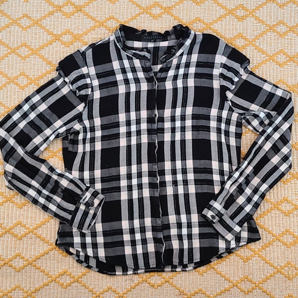 Sanctuary StarGazer Plaid Ruffled Blouse